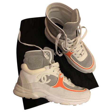 new orange chanel sneakers|chanel sneakers black and white.